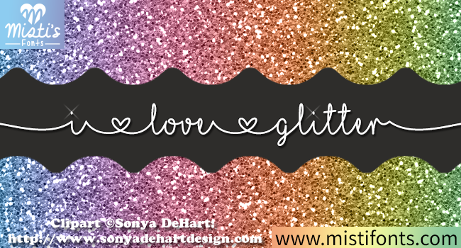 I Love Glitter Font for Web Design